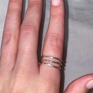 James Avery stackable hammered metal rings.